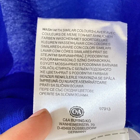 C&A Yessica BNWT UK Cobalt Blue Sheer Blouse Size 18 - Picture 9 of 12